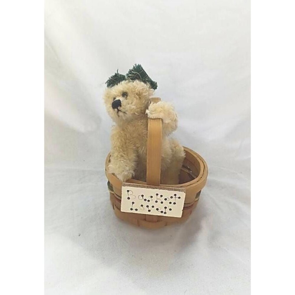 5" Jointed Plush Bear in Basket *Basket Lover*